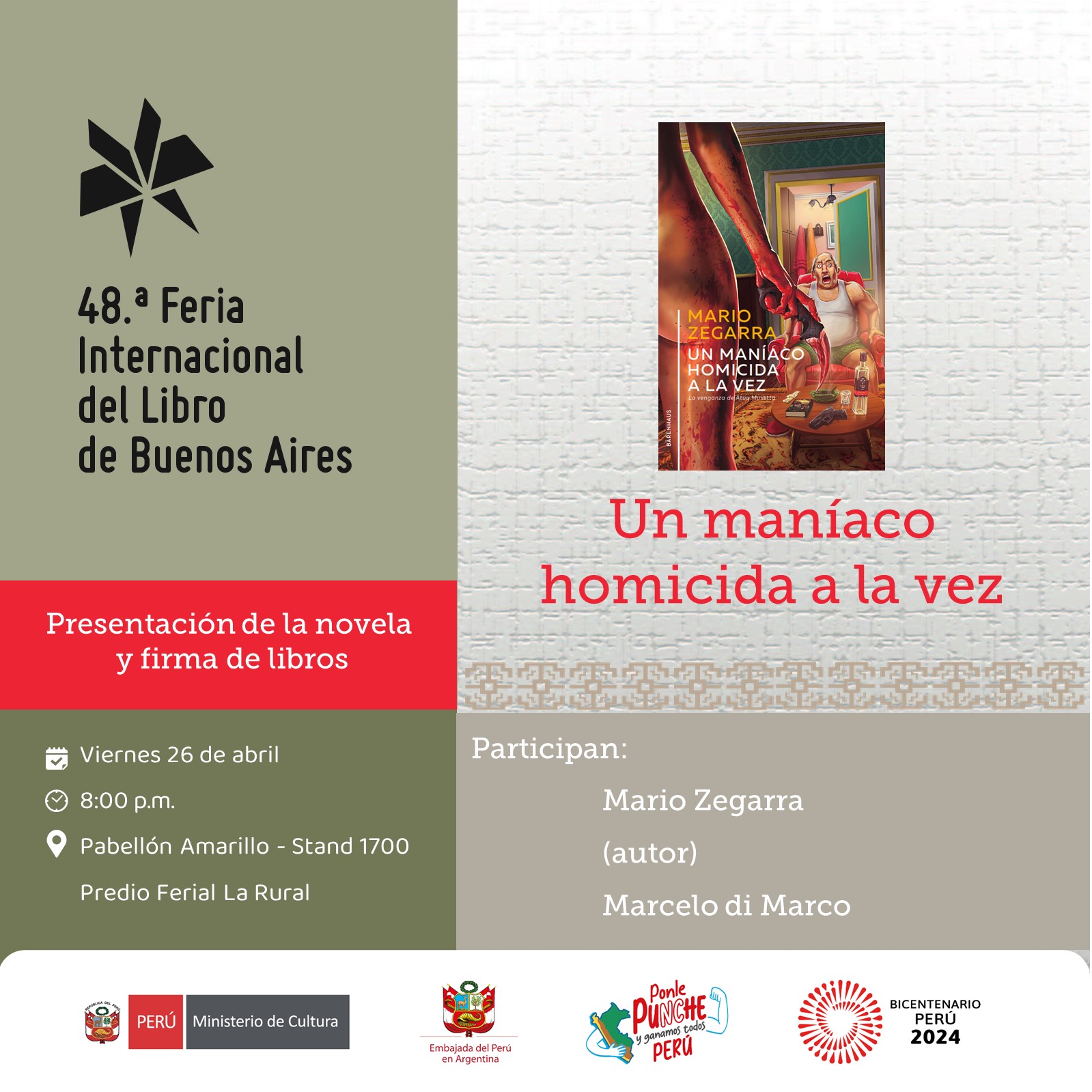 Presentación y firma de libros, 48 Feria Internacional del Libro de Buenos Aires, 26 de abril de 2024