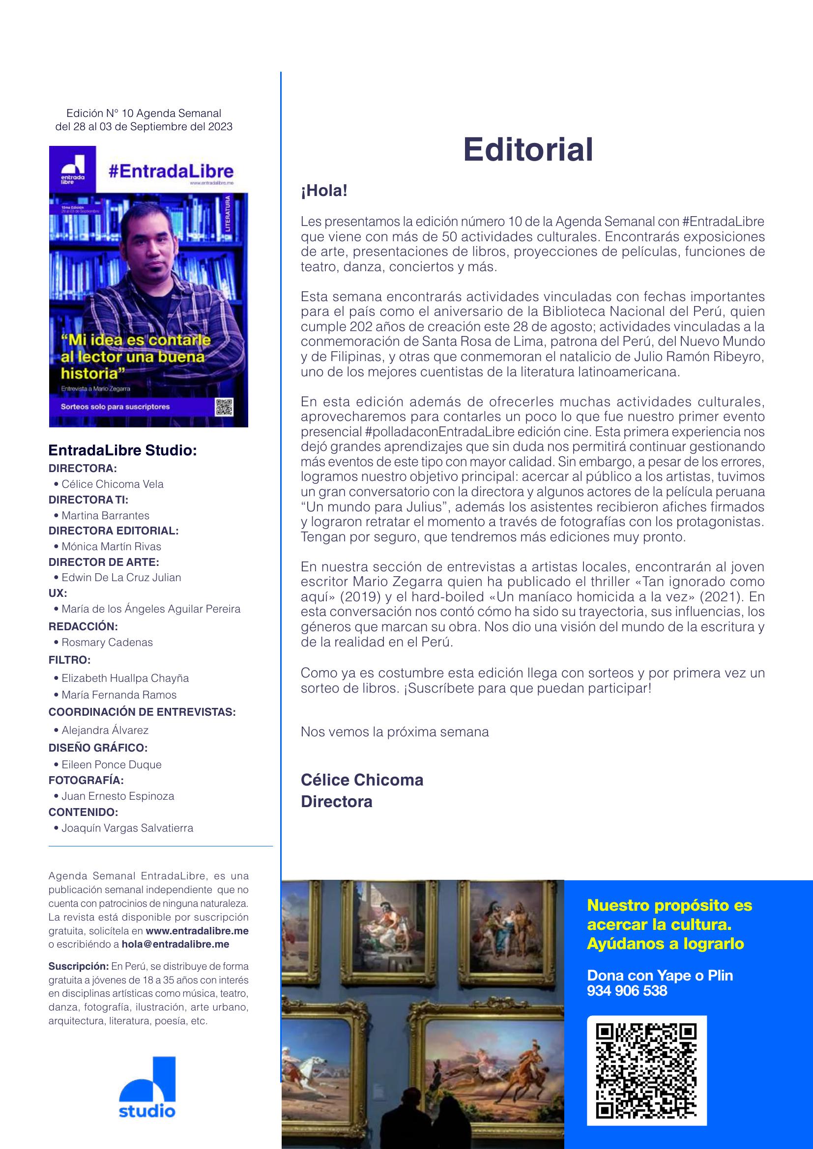 Entrada Libre, 10ma edicion, pagina 2